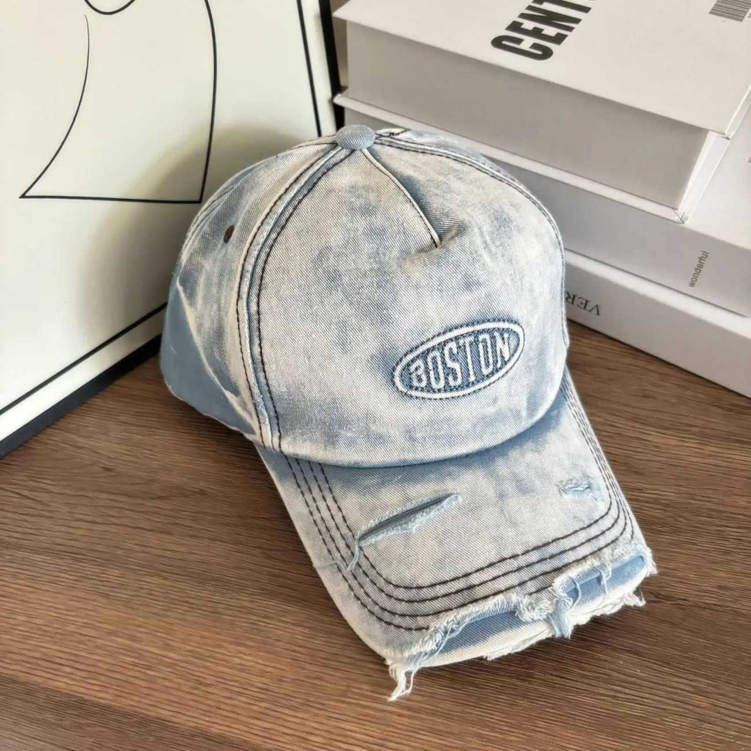 Men's Distressed Denim Effect Baseball Cap Kalsten