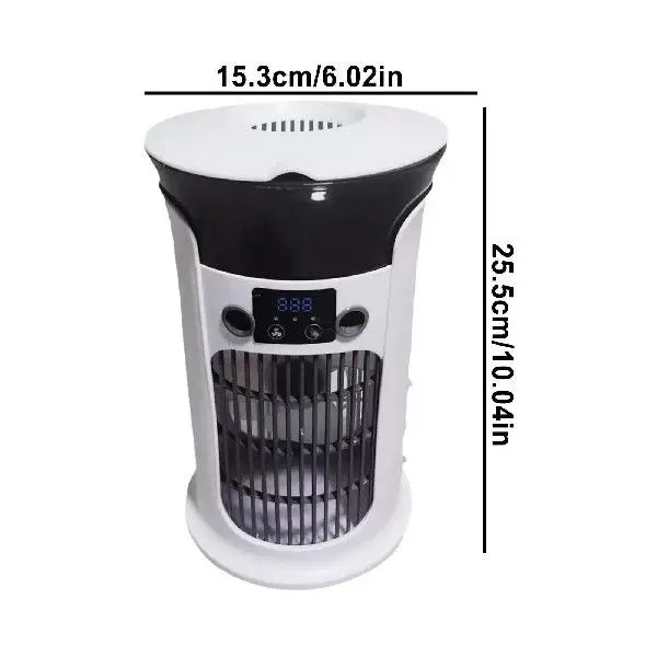 Unisex one size compact cylindrical digital personal cooling fan with programmable LED display and multi-stage speed settings Kalsten