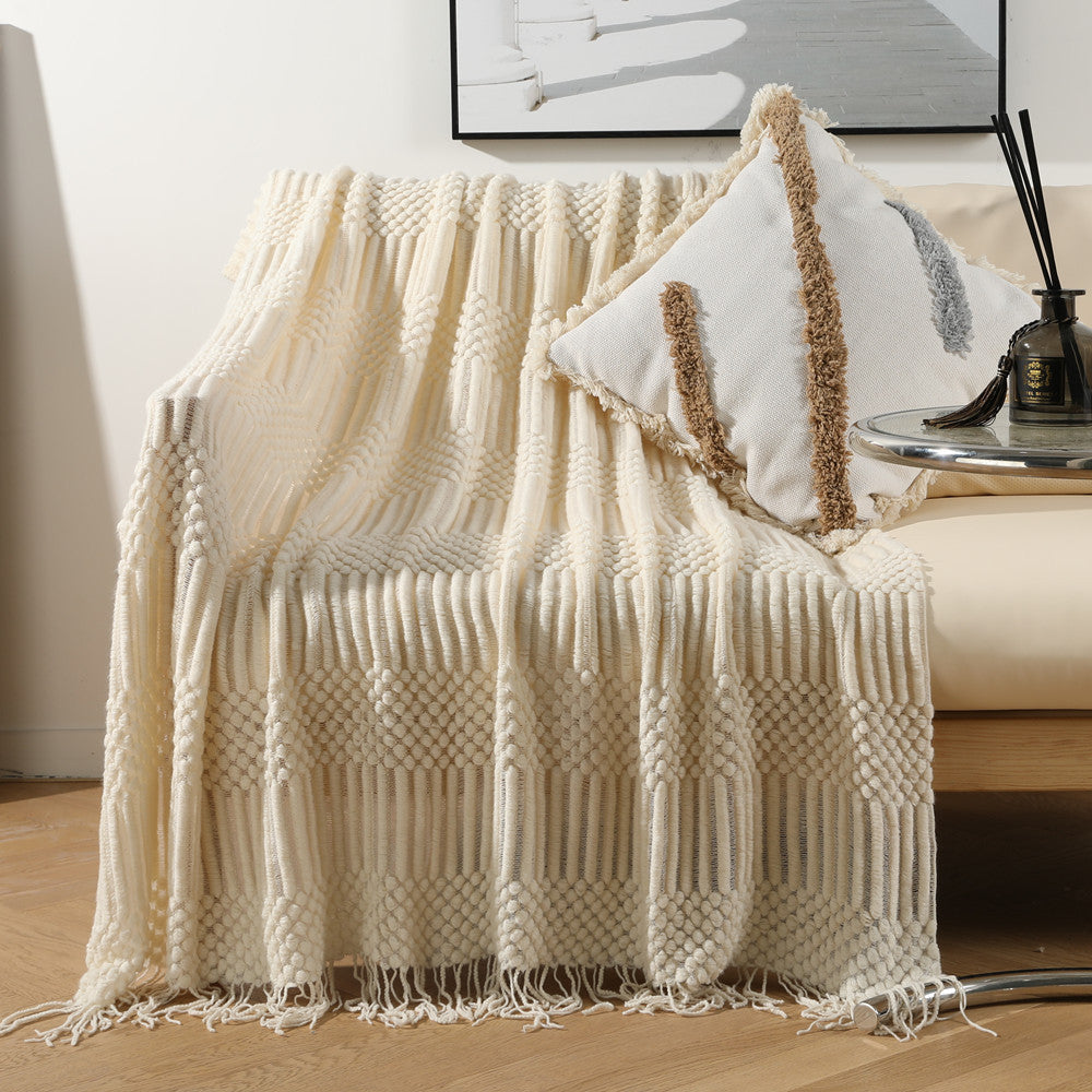 Women's high-quality knitted blanket with textured design Kalsten