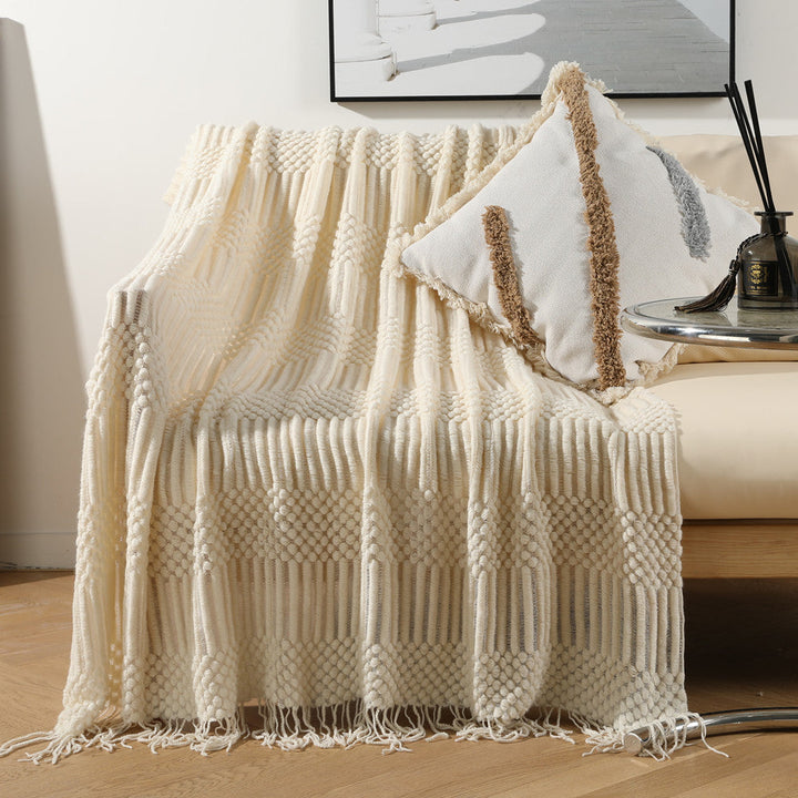 Women's high-quality knitted blanket with textured design Kalsten