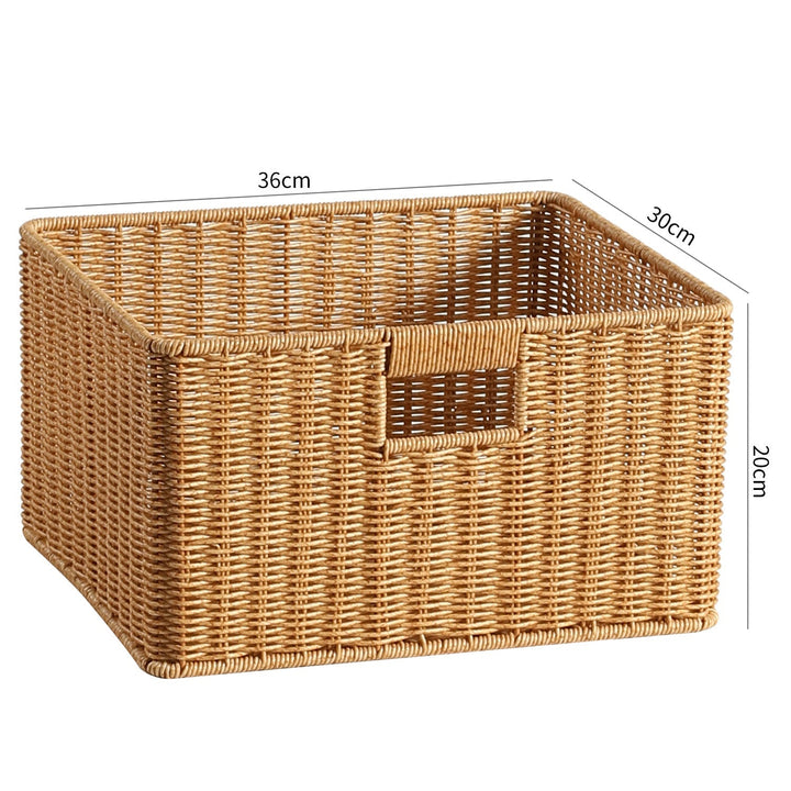 Handwoven Rectangular Storage Basket with Cut-Out Handles Kalsten