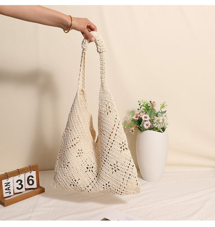 Hand-knotted Tote Bag in V-Design Kalsten