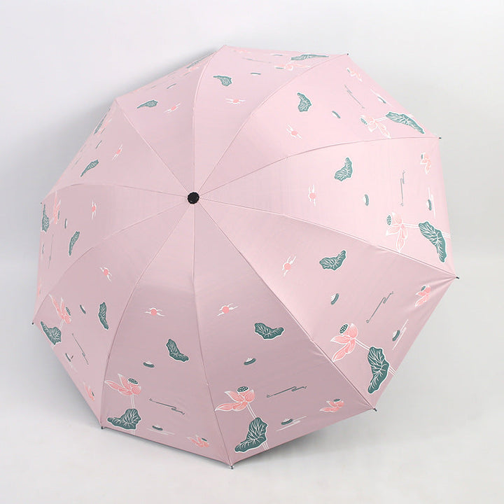 Women Folding Umbrella with Floral Accents Kalsten