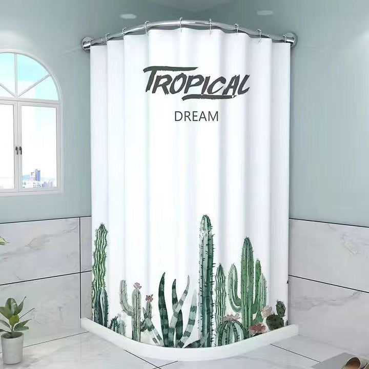 Tropical Cactus-Themed Shower Curtain Kalsten