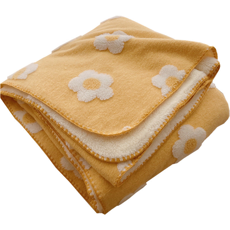 Unisex Cozy Cotton Blanket with Playful Flower Pattern Kalsten