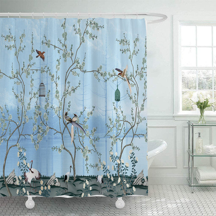 Artistic Nature-Themed Shower Curtain Kalsten