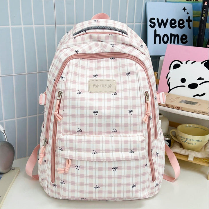 Cute Bow Patterned School Backpack