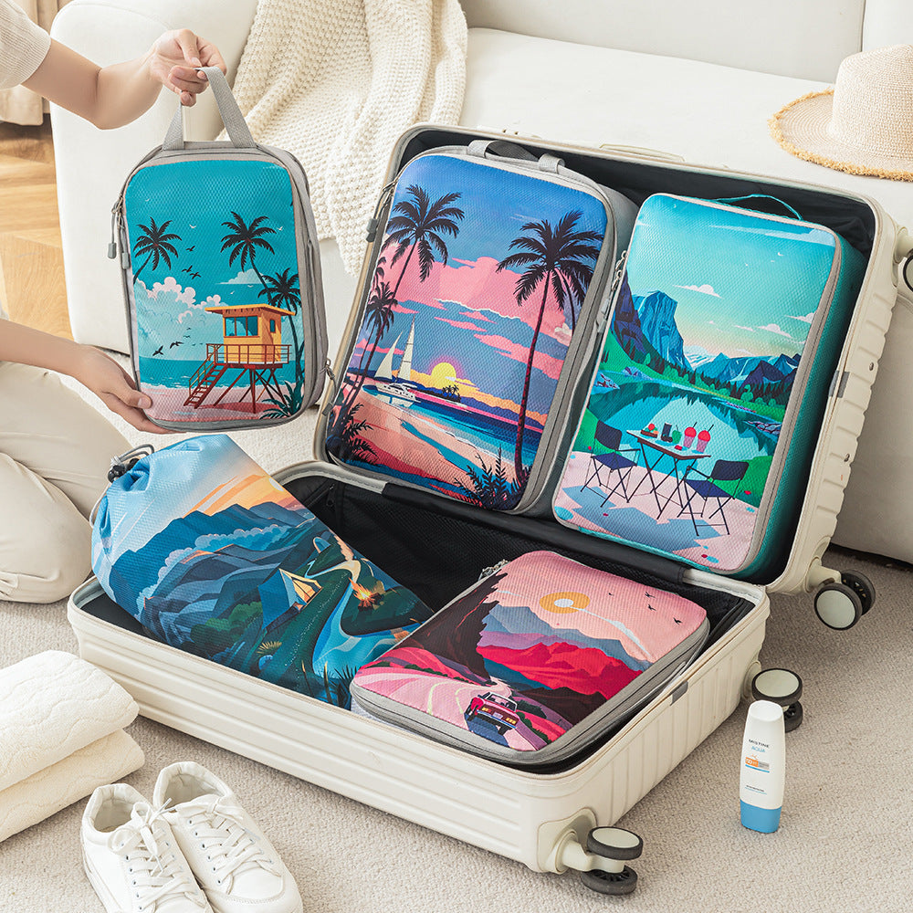 Set of travel organizers with unique nature motifs Kalsten