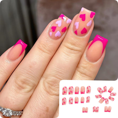 Artistic Heart Motif Art Nails Acalora