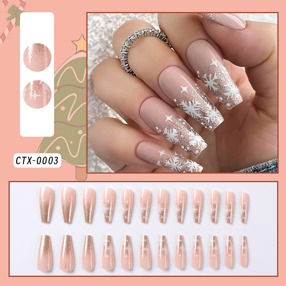 Festive Candy Cane Themed Press-On Nail Set Kalsten