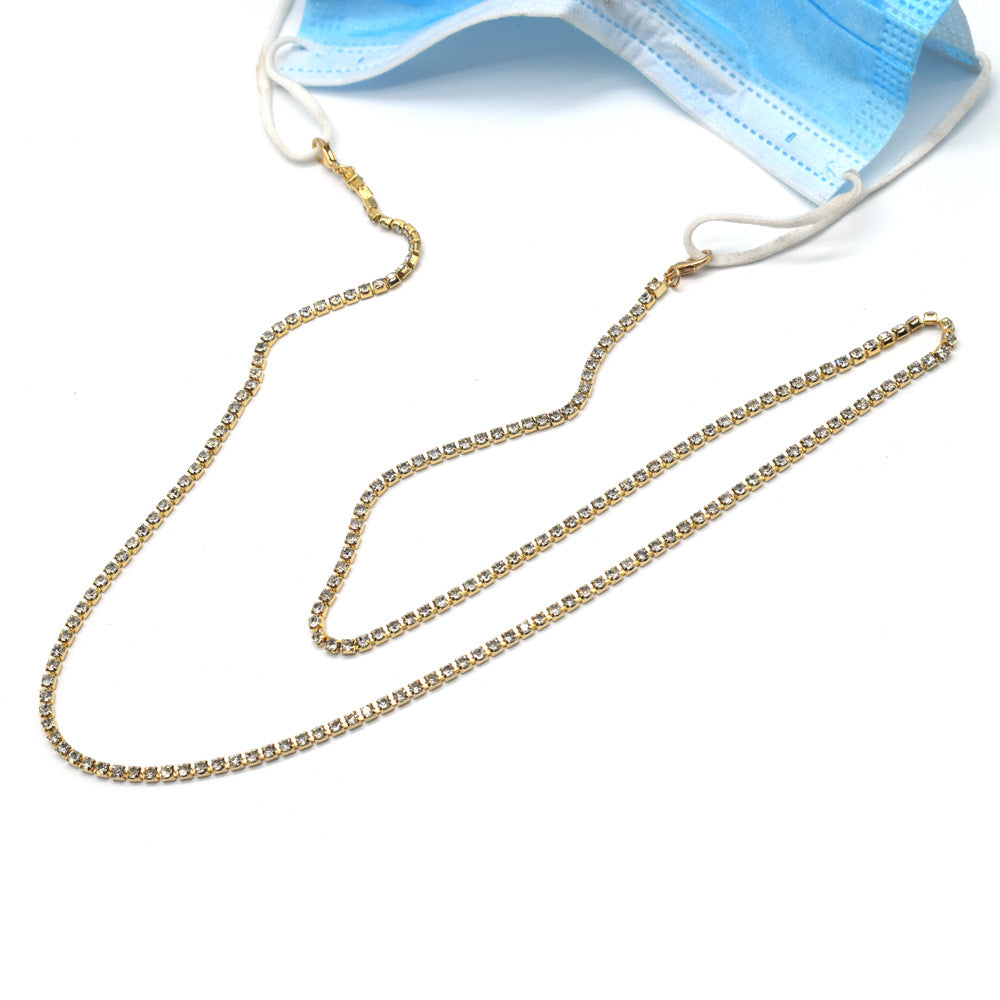 Elegant Rhinestone-Embellished Eyewear Chain Kalsten