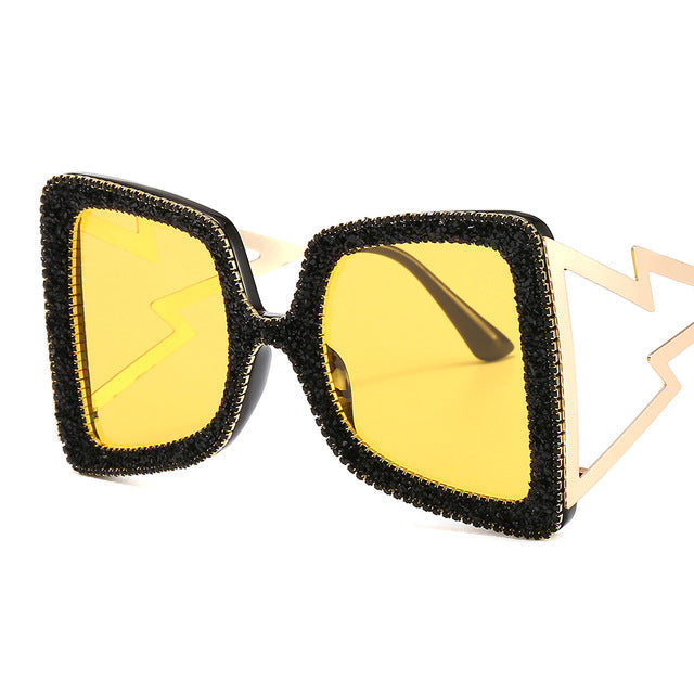 Women's oversized sunglasses with glittering crystal frame Kalsten
