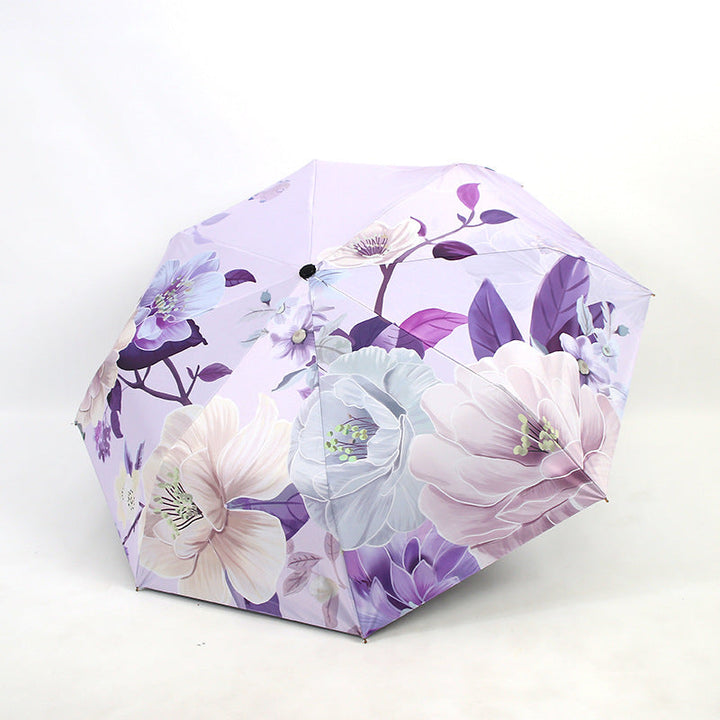 Ladies folding umbrella with artistic flower pattern Kalsten