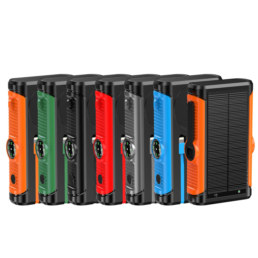 Portable solar battery with integrated hand crank charger Kalsten