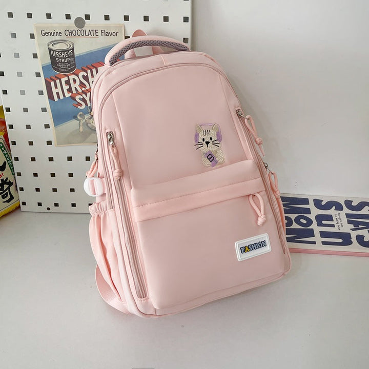 Cute Embroidered Animal-themed School Backpack