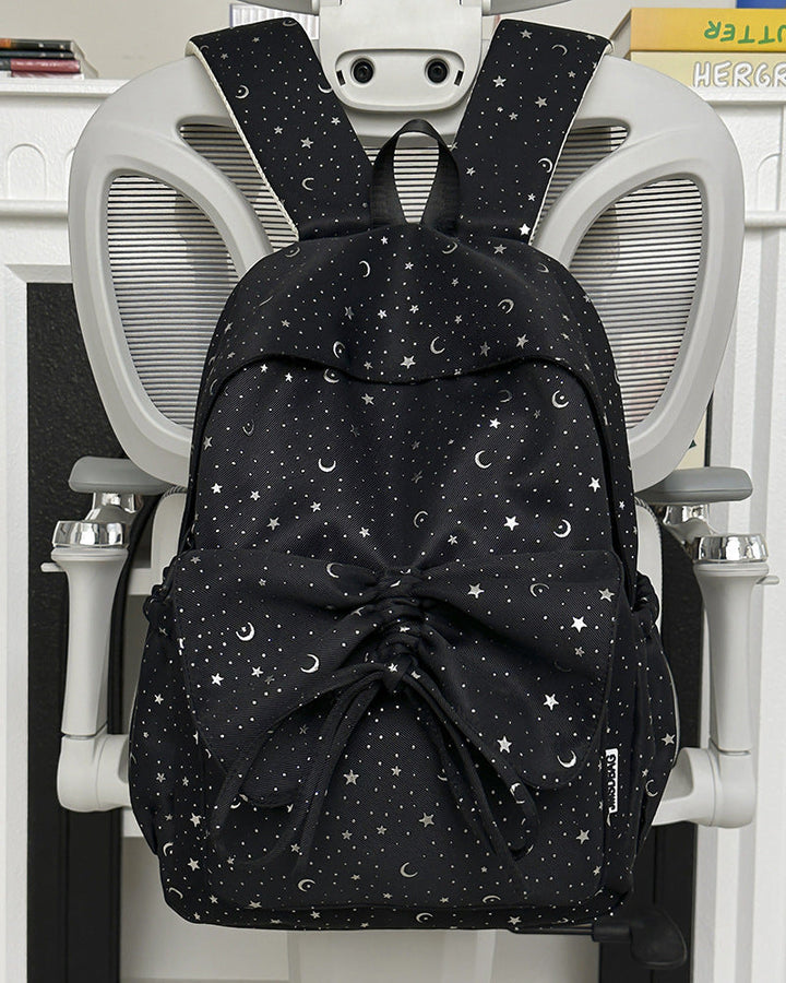 Starry Print Bow-Detail Backpack Kalsten