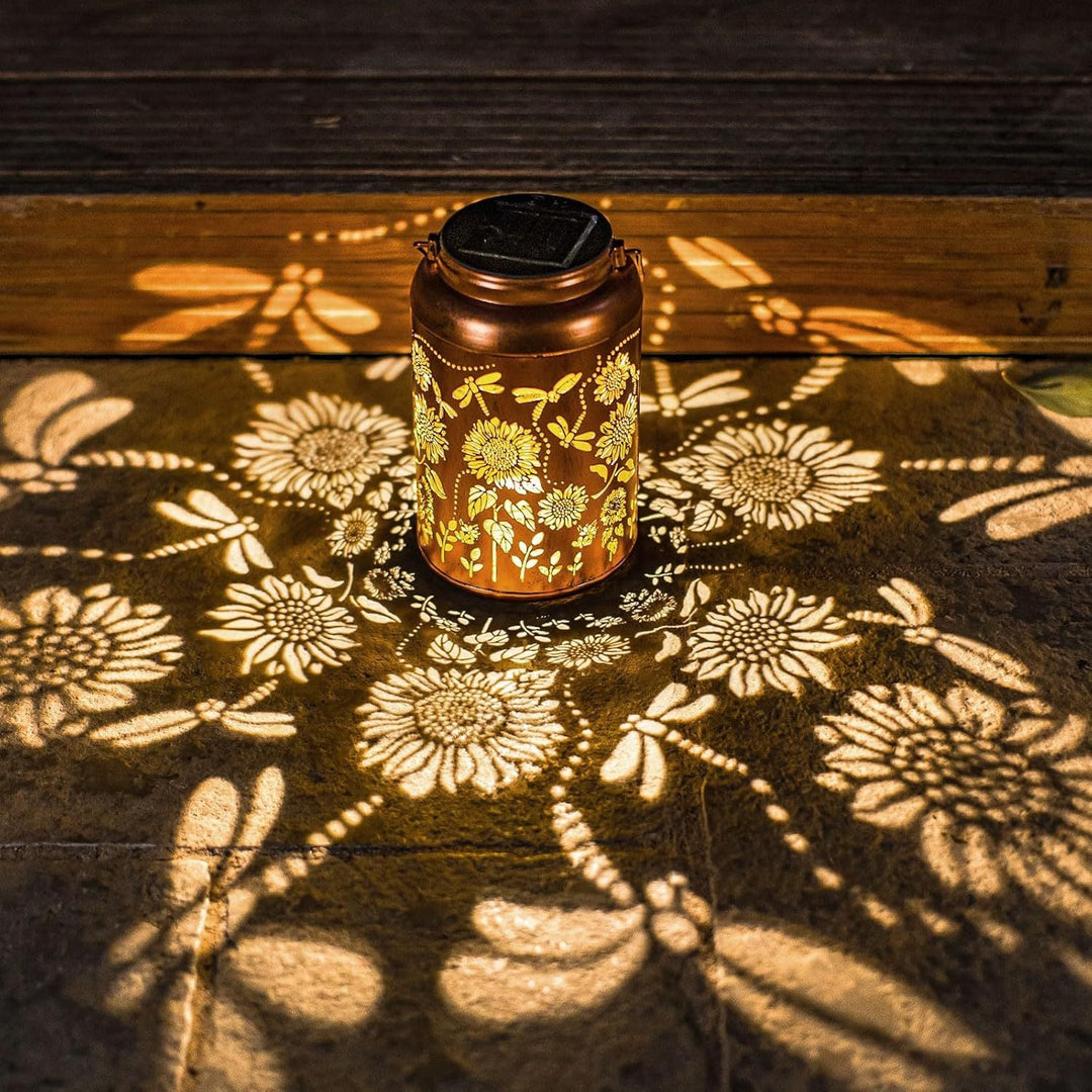 Intricate Metal Shadow Projection Table Lamp With Rechargeable LED Kalsten