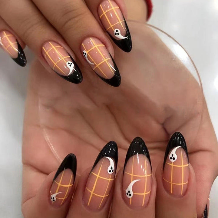 Artistic Ghost-Themed Press-On Nail Tips Kalsten