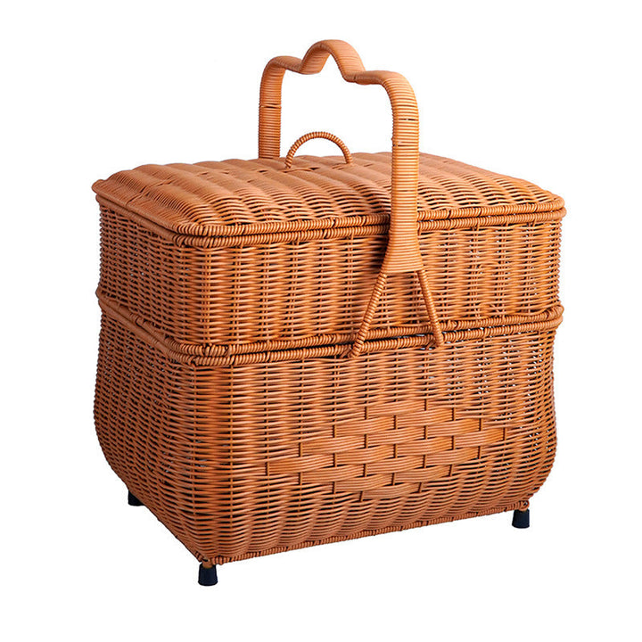 Women's storage basket with lid and handle Kalsten