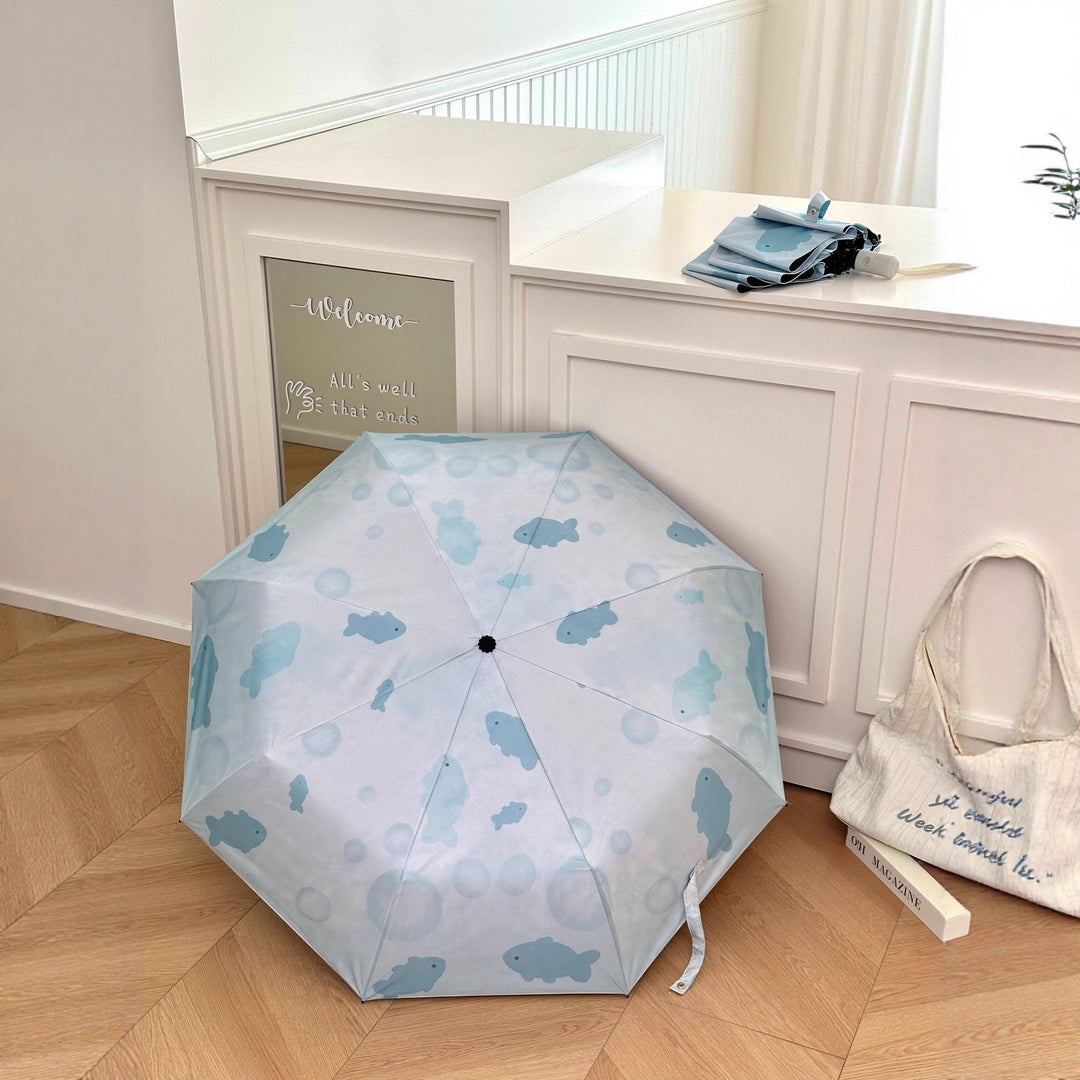 Women's foldable umbrella with unique fish pattern Kalsten