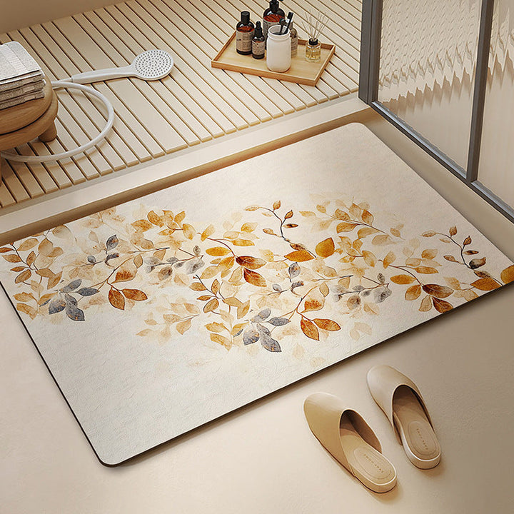 Floral Patterned Memory Foam Bath Mat