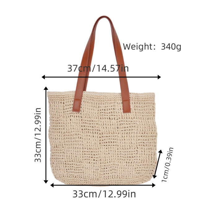 Basket bag with sturdy leather handles Kalsten