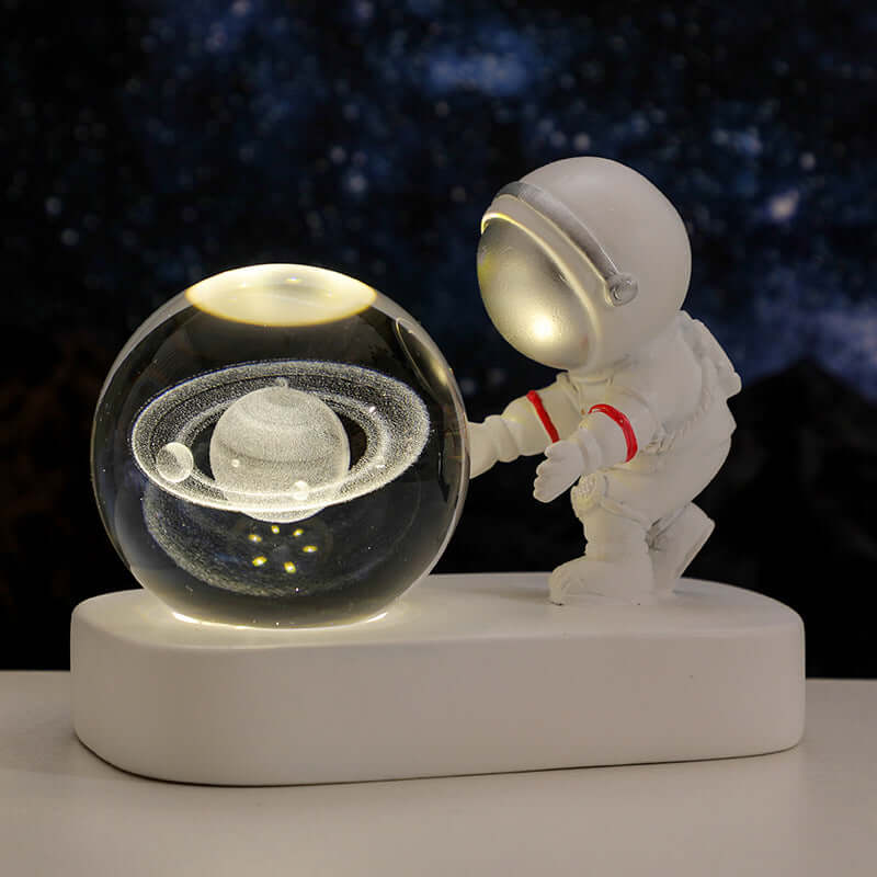 Glowing Planetary Galaxy Astronaut Crystal Ball Night Lights USB Power Warm Bedside Light Brithday Gift Night Lamp | Kalsten
