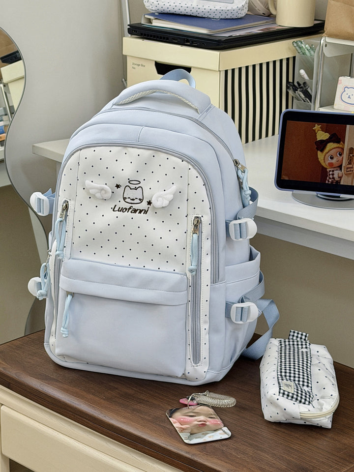 Multi-Functional Polka Dot School Backpack