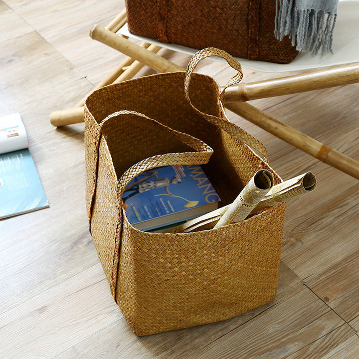Spacious Woven Storage Baskets with Handles Kalsten