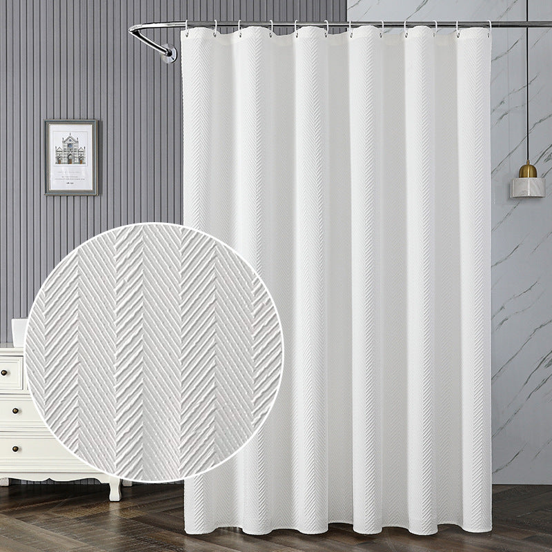 Textured Leaf Motif Shower Curtain Kalsten