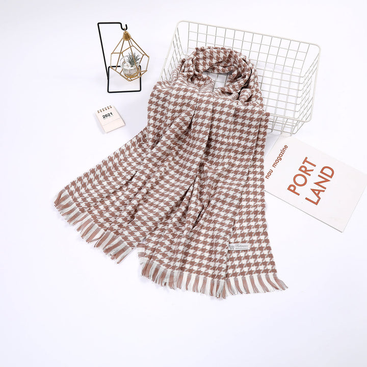 Ladies elegant scarf with houndstooth pattern Kalsten