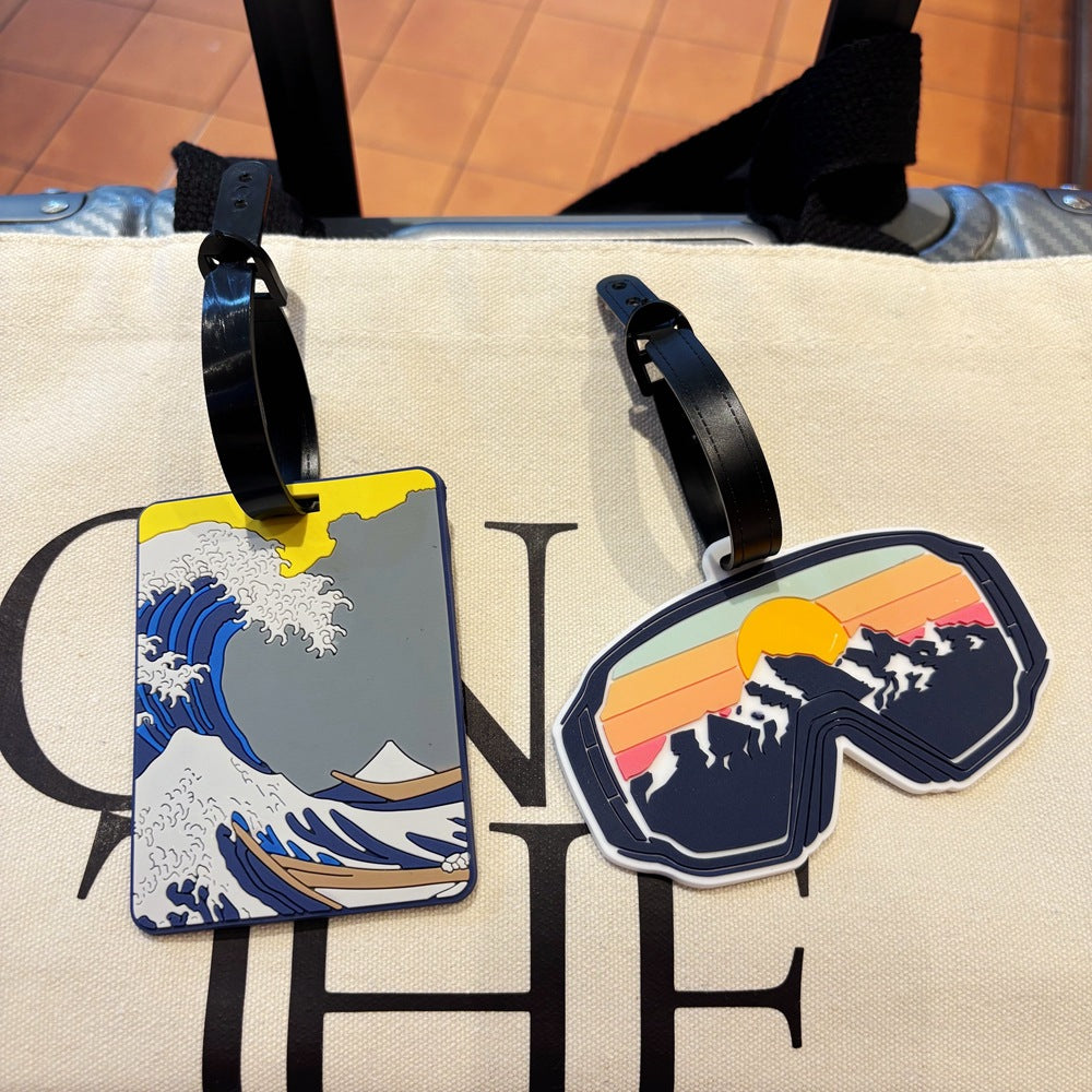 Adventure-Themed Ski Goggles Luggage Tag Kalsten
