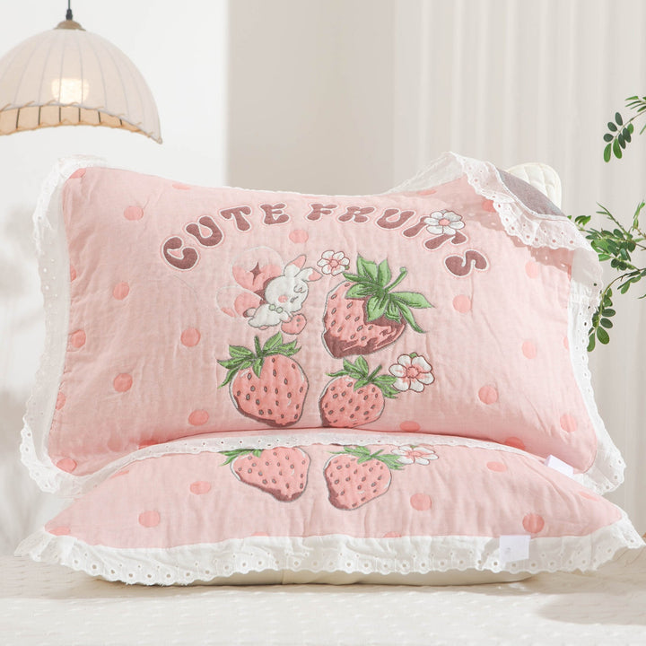 Women's pillow with charming elephant motif and delicate lace edge Kalsten