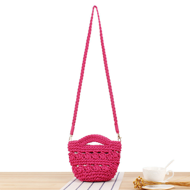 Playful macrame shoulder bag with braided handle Kalsten