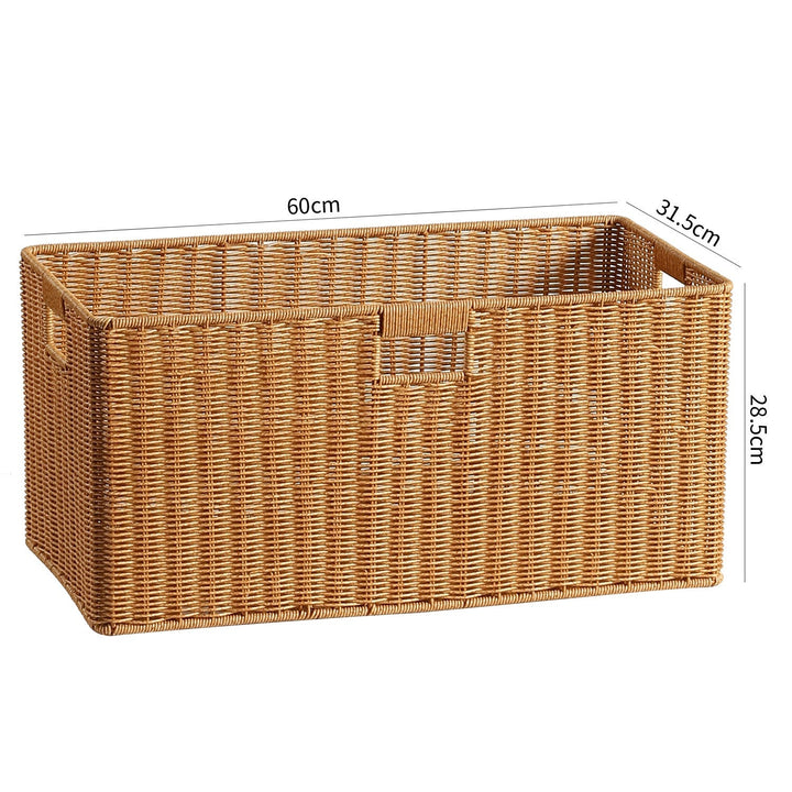 Handwoven Rectangular Storage Basket with Cut-Out Handles Kalsten