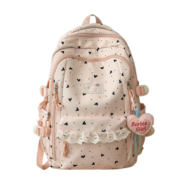 Heart-Patterned Multi-Compartt Backpack Kalsten