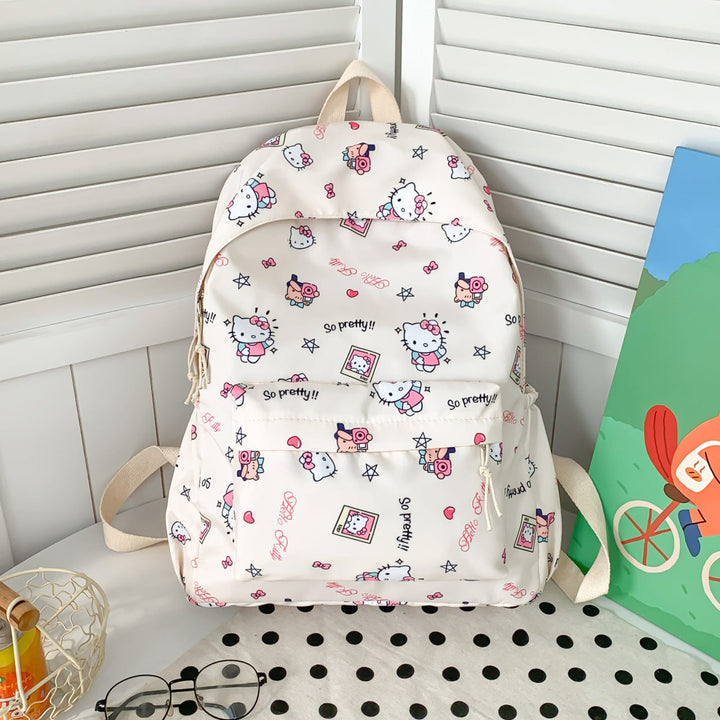 Cute Character Print School Backpack