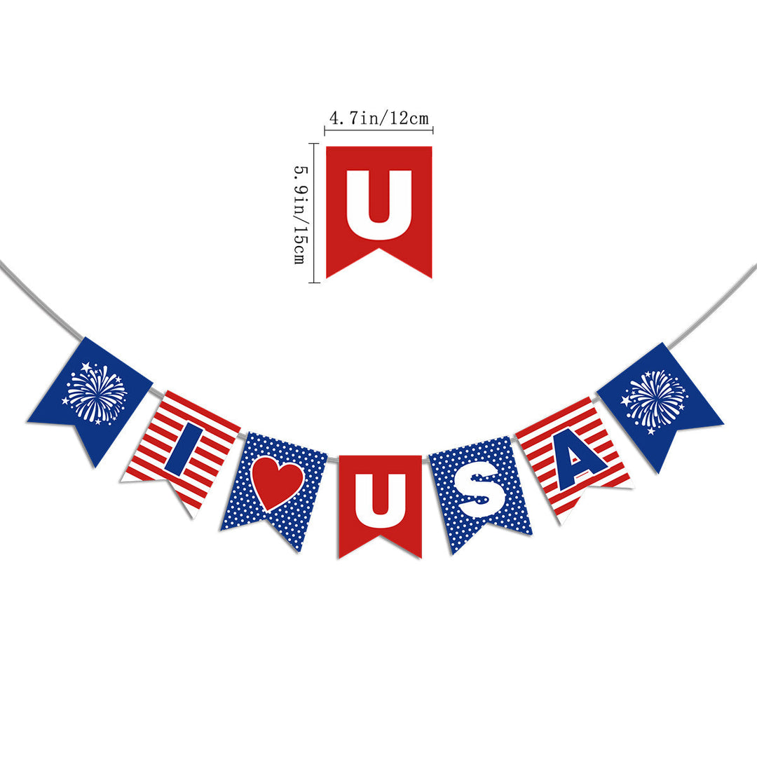 Unisex nan festive party decoration set for Independence celebration with garlands balloons cake and cupcake toppers Kalsten