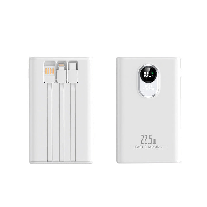 Portable power bank with integrated multi-charging cable and digital display Kalsten