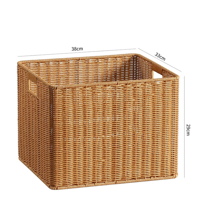 Handwoven Rectangular Storage Basket with Cut-Out Handles Kalsten