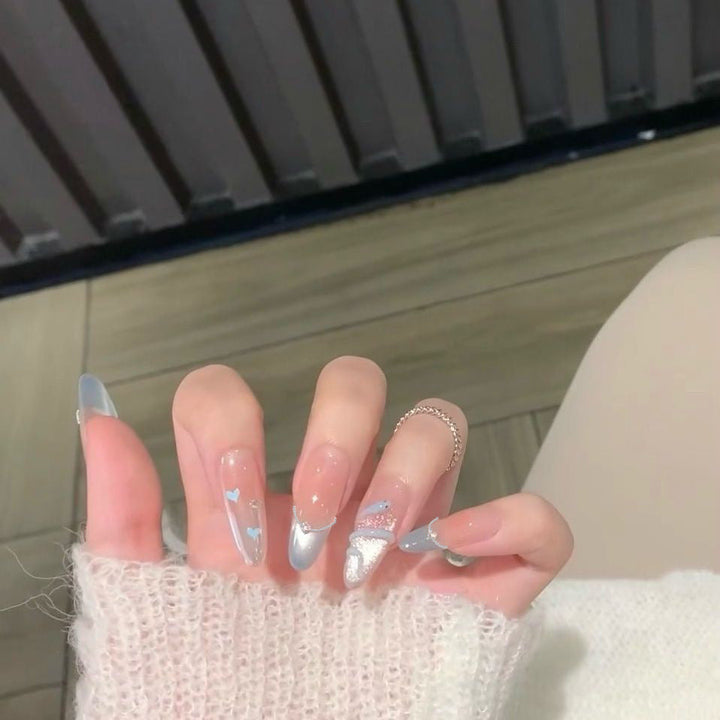 Artistic Nail Art Extensions with Floral Accents Kalsten