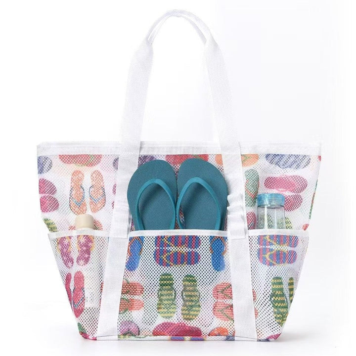 Mesh Beach Bag with Colorful Design Kalsten