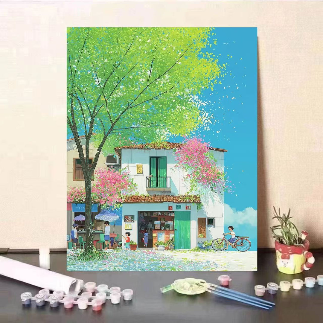 Scenic Coastal Village Canvas Art Kalsten