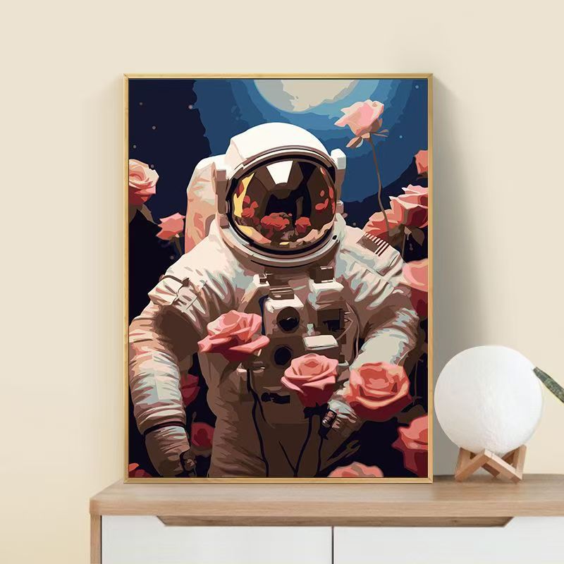 Astronaut Flower Art Print Kalsten