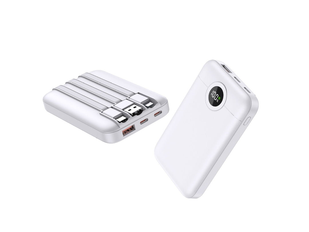 Portable power bank with intelligent cable management and LED charging status display Kalsten