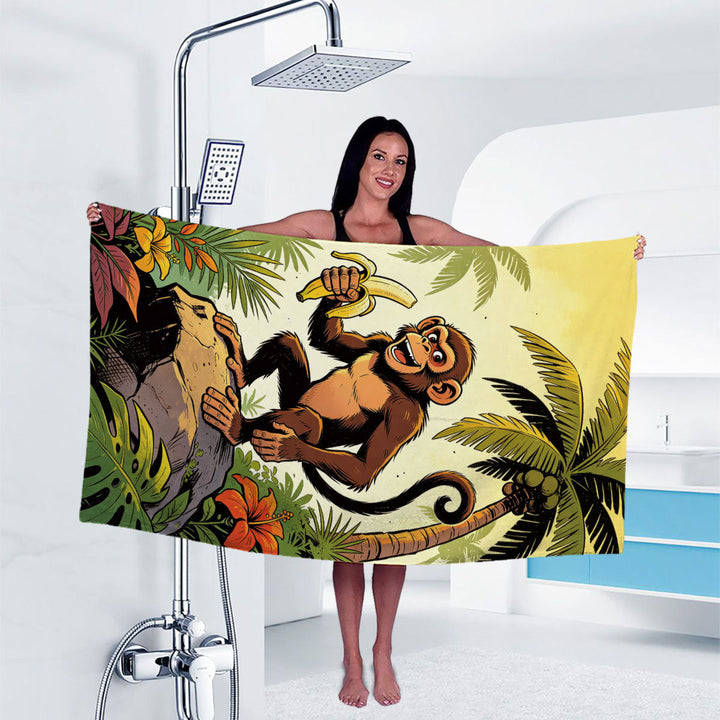 Artistic Gorilla Print Bath Towel Kalsten