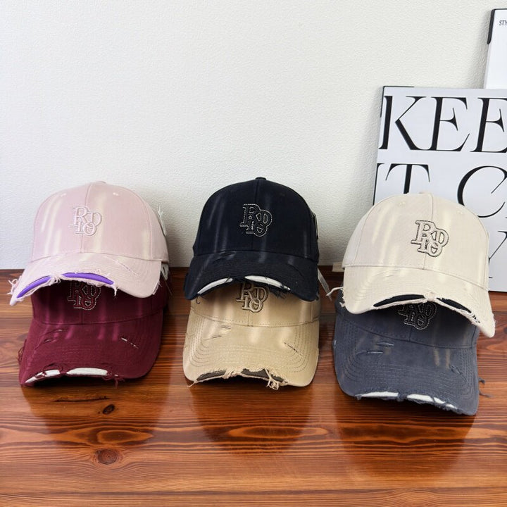 Women's Distressed Classic Cotton Baseball Cap Kalsten