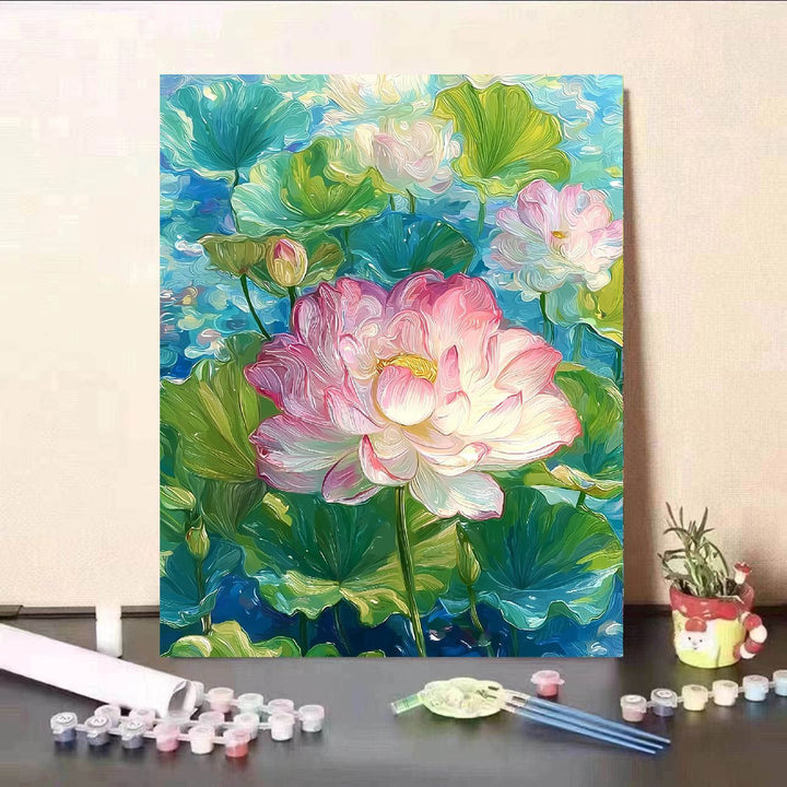 DIY Water Lily and Koi Fish Canvas Painting Kit Kalsten
