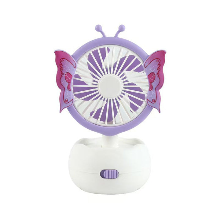 Unisex portable children's table fan with butterfly design, rechargeable and quiet Kalsten
