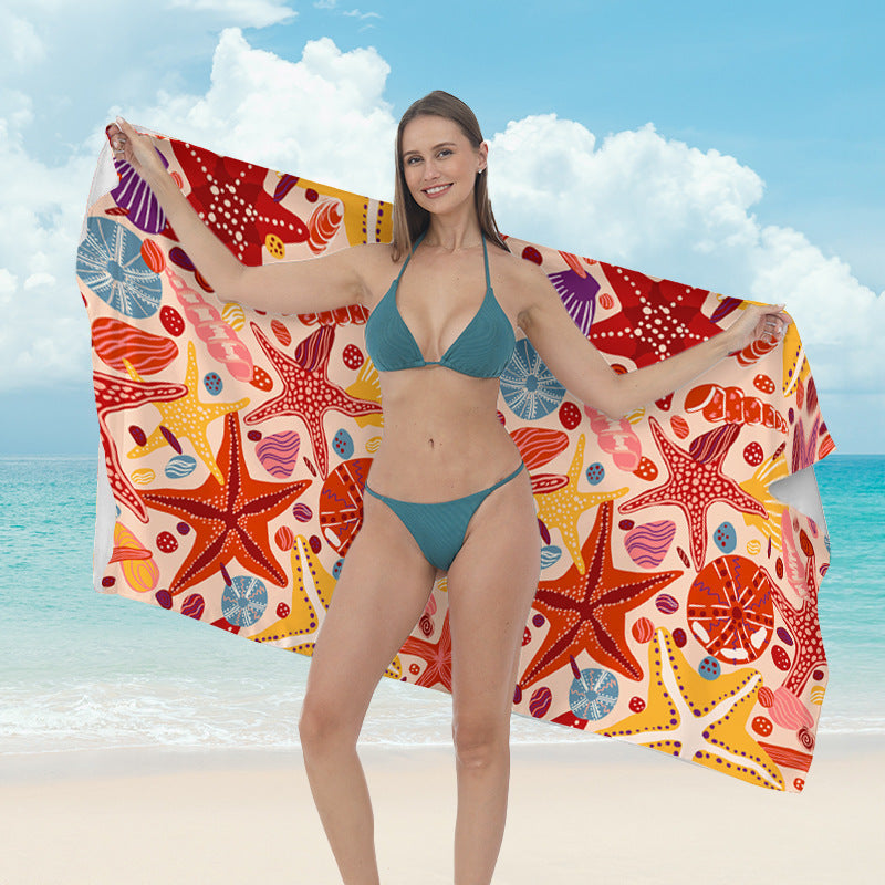Large beach towel with tropical palm pattern Kalsten